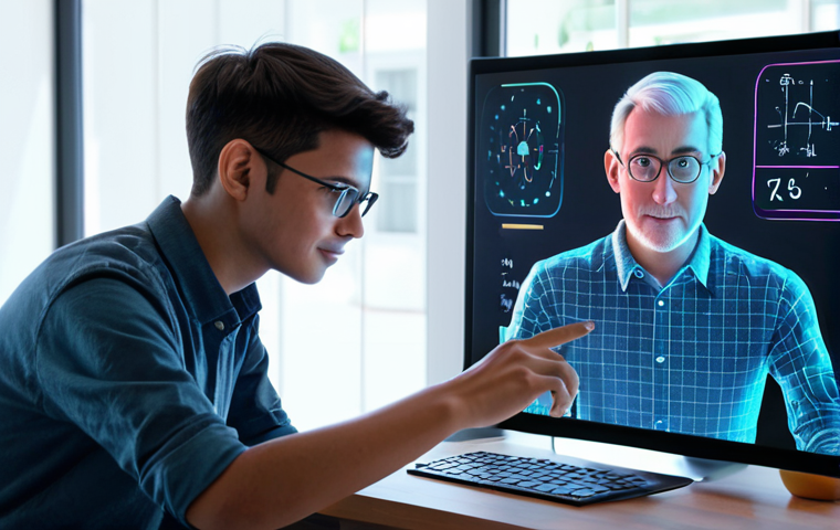 실험적 학습과 인공지능의 융합 가능성 - Adaptive Learning**

A young student, fully clothed in casual, appropriate attire, interacting with ...