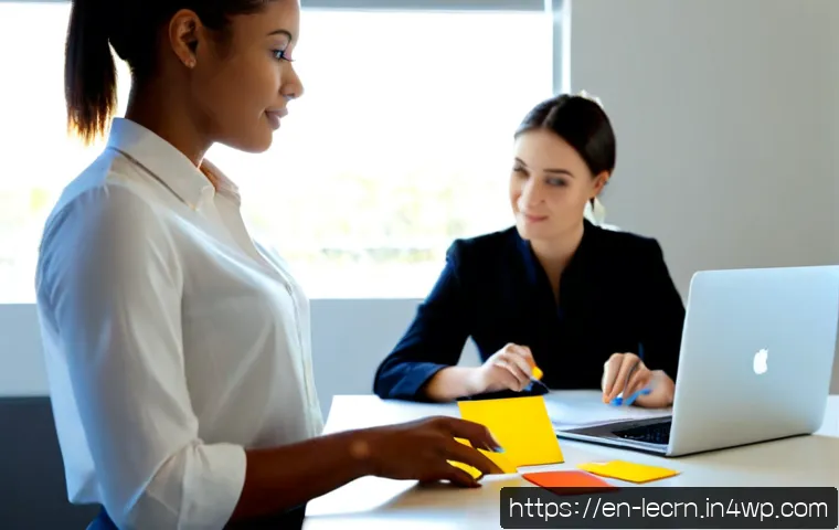 실험적 학습 방법이 직무 성과에 미치는 영향 - Photorealistic modern office scene, a diverse mid-career employee testing a new workflow with color-...
